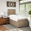 vidaXL cappuccino színű műbőr rugós ágy matraccal 90 x 200 cm