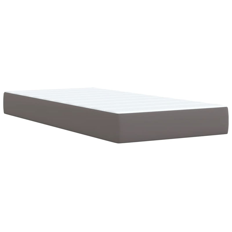 vidaXL szürke műbőr rugós ágy matraccal 100 x 200 cm