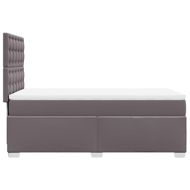 vidaXL szürke műbőr rugós ágy matraccal 100 x 200 cm