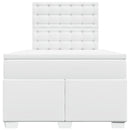 vidaXL fehér műbőr rugós ágy matraccal 120 x 200 cm