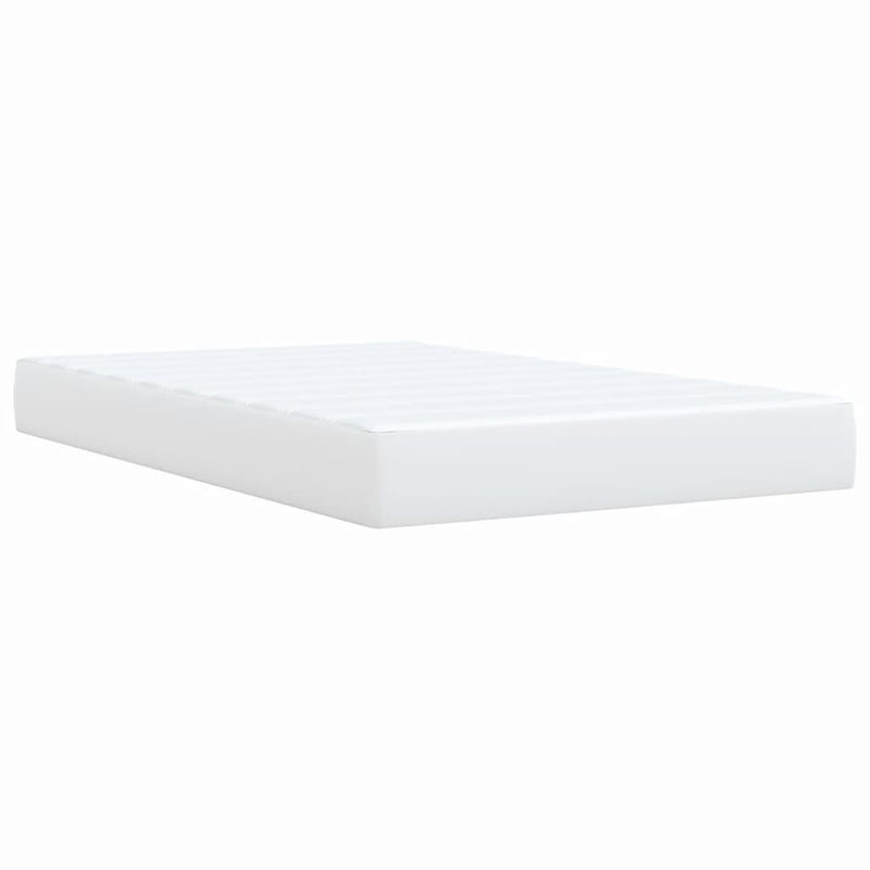 vidaXL fehér műbőr rugós ágy matraccal 120 x 200 cm