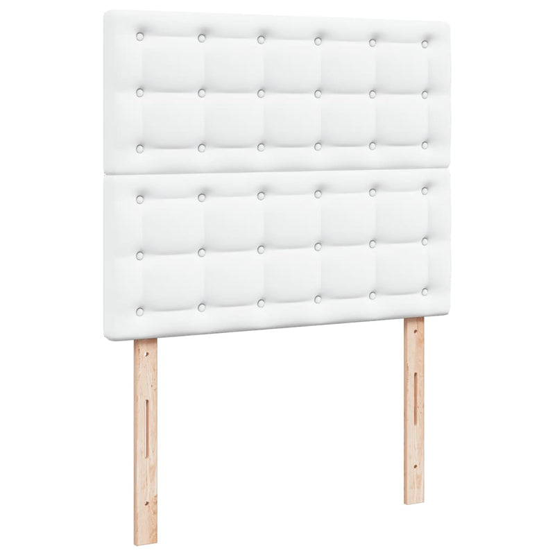 vidaXL fehér műbőr rugós ágy matraccal 120 x 200 cm