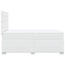 vidaXL fehér műbőr rugós ágy matraccal 120 x 200 cm