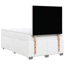 vidaXL fehér műbőr rugós ágy matraccal 120 x 200 cm