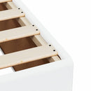 vidaXL fehér műbőr rugós ágy matraccal 120 x 200 cm