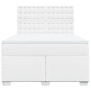 vidaXL fehér műbőr rugós ágy matraccal 160 x 200 cm