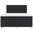 vidaXL fekete műbőr rugós ágy matraccal 180 x 200 cm