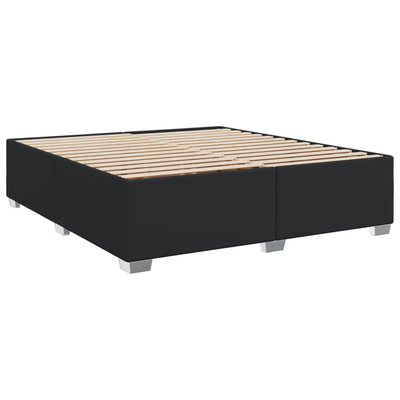 vidaXL fekete műbőr rugós ágy matraccal 180 x 200 cm