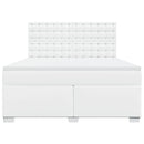 vidaXL fehér műbőr rugós ágy matraccal 180 x 200 cm