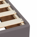 vidaXL szürke műbőr rugós ágy matraccal 180 x 200 cm