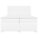 vidaXL fehér műbőr rugós ágy matraccal 200 x 200 cm