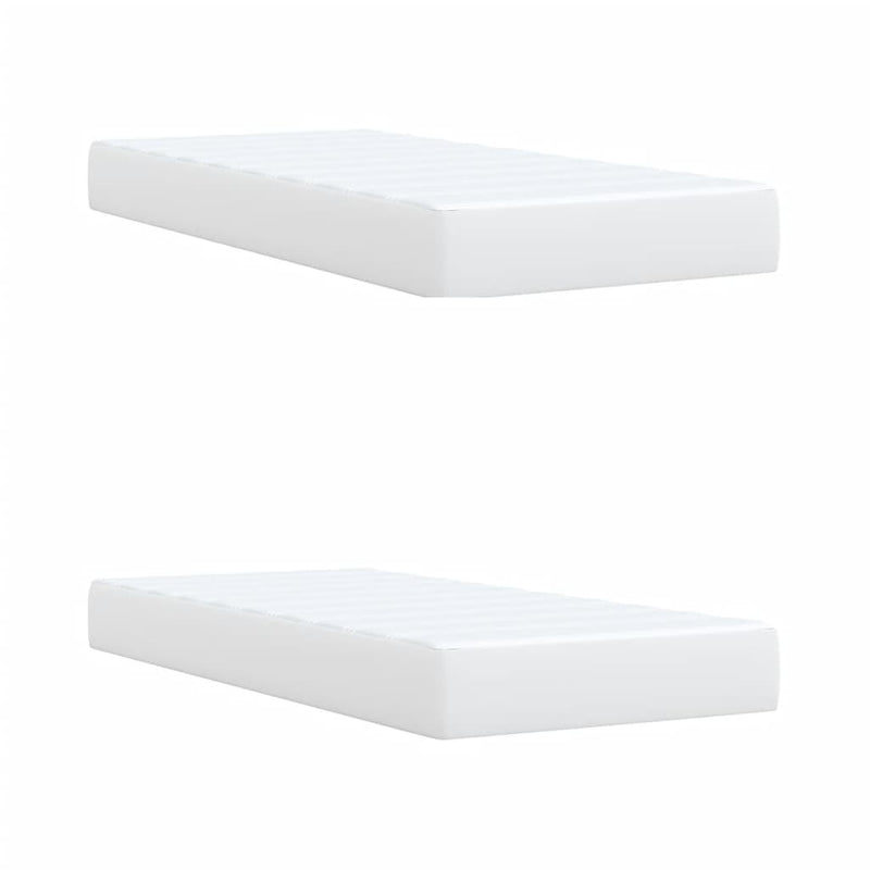 vidaXL fehér műbőr rugós ágy matraccal 200 x 200 cm