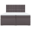 vidaXL szürke műbőr rugós ágy matraccal 200 x 200 cm