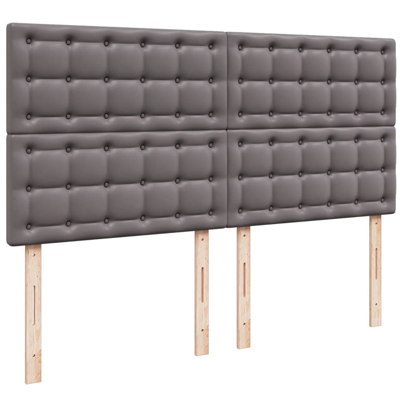 vidaXL szürke műbőr rugós ágy matraccal 200 x 200 cm