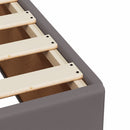 vidaXL szürke műbőr rugós ágy matraccal 200 x 200 cm