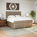 vidaXL cappuccino színű műbőr rugós ágy matraccal 200 x 200 cm