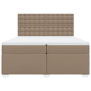 vidaXL cappuccino színű műbőr rugós ágy matraccal 200 x 200 cm