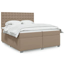 vidaXL cappuccino színű műbőr rugós ágy matraccal 200 x 200 cm