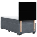 vidaXL sötétszürke bársony rugós ágy matraccal 80 x 200 cm