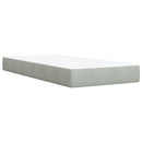 vidaXL világosszürke bársony rugós ágy matraccal 90 x 200 cm
