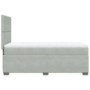 vidaXL világosszürke bársony rugós ágy matraccal 90 x 200 cm