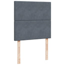 vidaXL sötétszürke bársony rugós ágy matraccal 90 x 200 cm