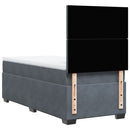 vidaXL sötétszürke bársony rugós ágy matraccal 90 x 200 cm