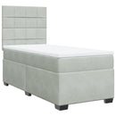 vidaXL világosszürke bársony rugós ágy matraccal 90 x 200 cm