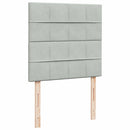 vidaXL világosszürke bársony rugós ágy matraccal 90 x 200 cm