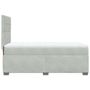 vidaXL világosszürke bársony rugós ágy matraccal 90 x 200 cm