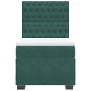 vidaXL sötétzöld bársony rugós ágy matraccal 100 x 200 cm