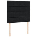 vidaXL fekete bársony rugós ágy matraccal 120 x 200 cm