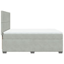 vidaXL világosszürke bársony rugós ágy matraccal 140x190 cm
