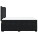 vidaXL fekete bársony rugós ágy matraccal 140 x 190 cm