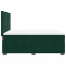 vidaXL sötétzöld bársony rugós ágy matraccal 140x190 cm