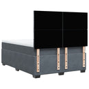 vidaXL sötétszürke bársony rugós ágy matraccal 140x190 cm