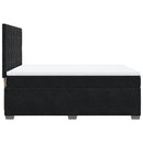 vidaXL fekete bársony rugós ágy matraccal 140 x 190 cm