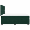 vidaXL sötétzöld bársony rugós ágy matraccal 140x190 cm