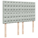 vidaXL világosszürke bársony rugós ágy matraccal 140x190 cm