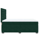 vidaXL sötétzöld bársony rugós ágy matraccal 140x190 cm