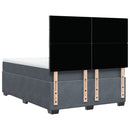 vidaXL sötétszürke bársony rugós ágy matraccal 160x200 cm