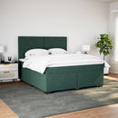 vidaXL sötétzöld bársony rugós ágy matraccal 180x200 cm