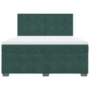 vidaXL sötétzöld bársony rugós ágy matraccal 180x200 cm