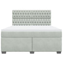 vidaXL világosszürke bársony rugós ágy matraccal 180x200 cm