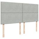 vidaXL világosszürke bársony rugós ágy matraccal 200x200 cm