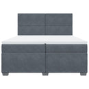 vidaXL sötétszürke bársony rugós ágy matraccal 200x200 cm