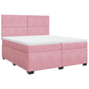 vidaXL rózsaszín bársony rugós ágy matraccal 200x200 cm