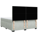 vidaXL világosszürke bársony rugós ágy matraccal 200x200 cm