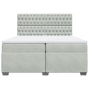 vidaXL világosszürke bársony rugós ágy matraccal 200x200 cm