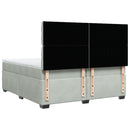 vidaXL világosszürke bársony rugós ágy matraccal 200x200 cm